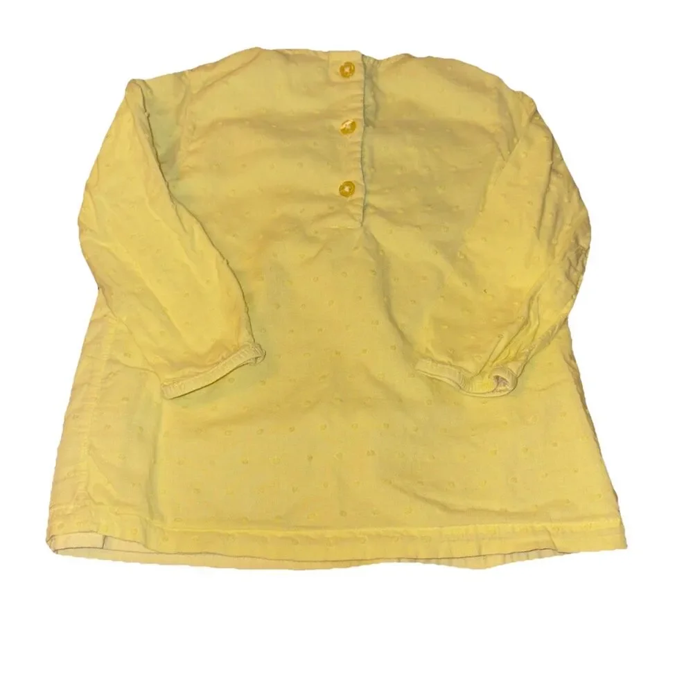 Carter’s Infant Girl’s Yellow Swiss Dot Lined Long Sleeve Tunic Size 12M